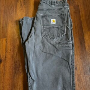 Carhartt Rugged Flex Relaxed Fit 5 Pocket Gray Work Pants Size 34x34